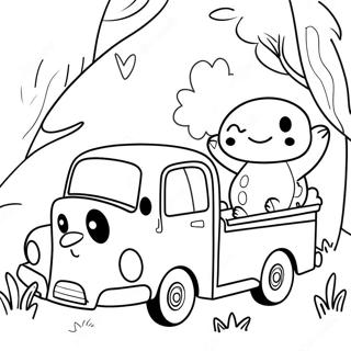 Little Blue Truck With Friendly Animals Coloring Page 7505-6104