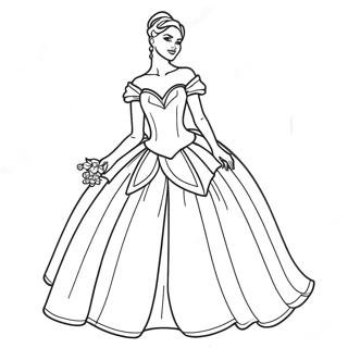 Beautiful Dress Ball Gown Coloring Pages