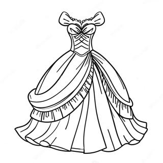 Beautiful Dress Ball Gown Coloring Page 7514-6106