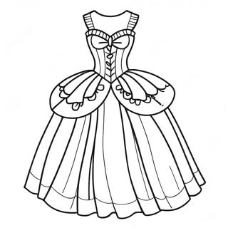 Beautiful Dress Ball Gown Coloring Page 7514-6107