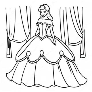 Elegant Princess Ball Gown Coloring Page 7515-6109