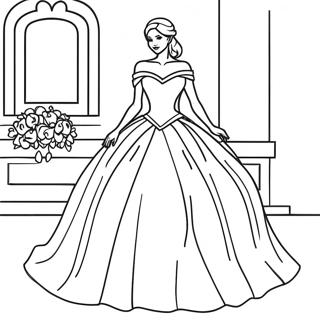 Elegant Princess Ball Gown Coloring Page 7515-6112