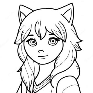 Wolf Anime Girl Coloring Page 751-598