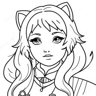 Wolf Anime Girl Coloring Page 751-600