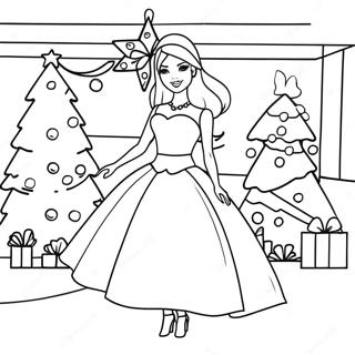 Barbie Christmas Coloring Page 7554-6139