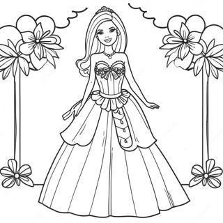 Barbie In Festive Outfit Coloring Page 7555-6141