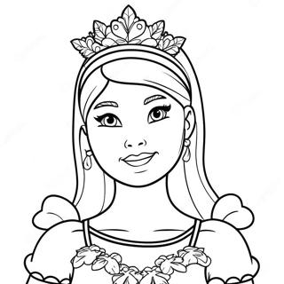 Barbie In Festive Outfit Coloring Page 7555-6142