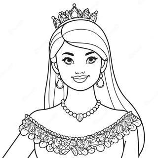 Barbie In Festive Outfit Coloring Page 7555-6144