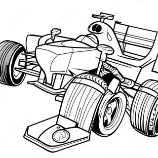 F1 Racing Car Coloring Page 7584-6163