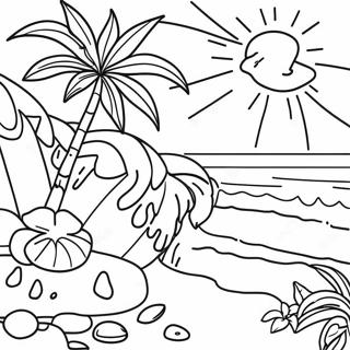 Tropical Luau Scene Coloring Page 7595-6173