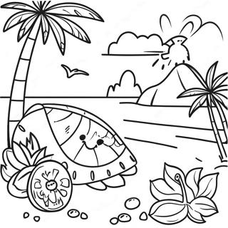 Tropical Luau Scene Coloring Page 7595-6175