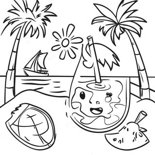 Tropical Luau Scene Coloring Page 7595-6176