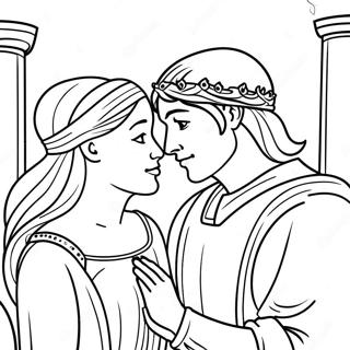 Romantic Romeo And Juliet Coloring Page 7605-6182