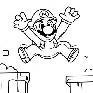 Luigi Jumping In Super Mario 3d World Coloring Page 7615-6189