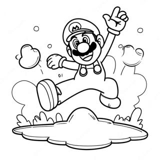 Luigi Jumping In Super Mario 3d World Coloring Page 7615-6190