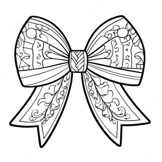 Colorful Bow With Ribbon Coloring Page 7635-6205