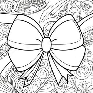 Colorful Bow With Ribbon Coloring Page 7635-6207