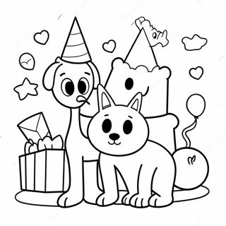 Bluey And Bingo Birthday Party Coloring Page 7665-6232