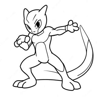 Mewtwo In Battle Pose Coloring Page 772-618