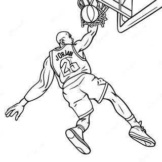 Michael Jordan Dunking Basketball Coloring Page 7745-6294