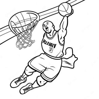 Michael Jordan Dunking Basketball Coloring Page 7745-6295