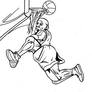 Michael Jordan Dunking Basketball Coloring Page 7745-6296