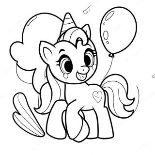 Happy Pinkie Pie With Balloons Coloring Page 7755-6301