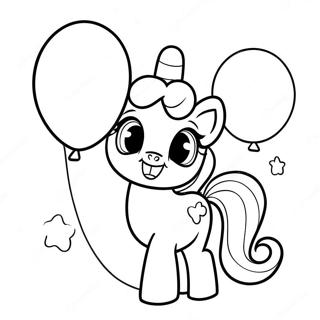 Happy Pinkie Pie With Balloons Coloring Page 7755-6302