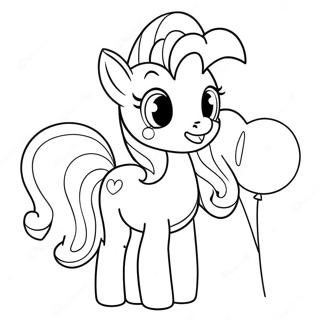 Happy Pinkie Pie With Balloons Coloring Page 7755-6303