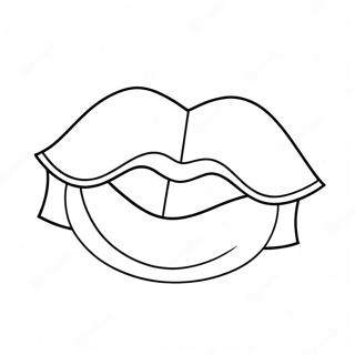 Cute Cartoon Lips Coloring Page 7785-6325