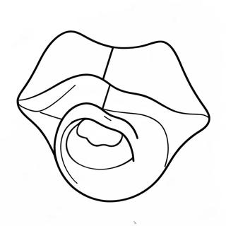 Cute Cartoon Lips Coloring Page 7785-6327