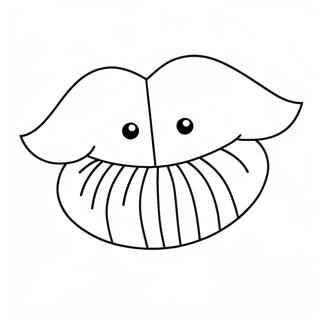 Cute Cartoon Lips Coloring Page 7785-6328