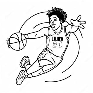 Ja Morant Dunking Coloring Page 7815-6349