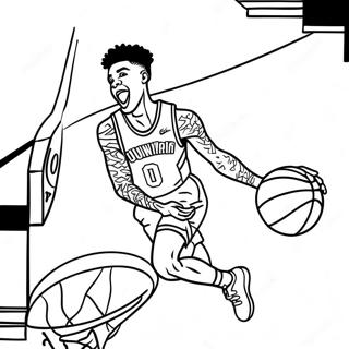 Ja Morant Dunking Coloring Page 7815-6351