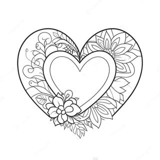 Valentine S Day Heart Coloring Page 7825-6358