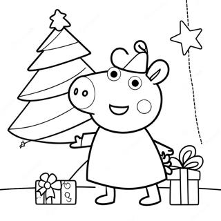 Peppa Pig Christmas Coloring Pages