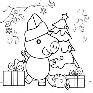 Peppa Pig Christmas Coloring Page 7834-6362