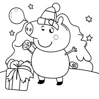 Peppa Pig Christmas Coloring Page 7834-6363