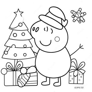 Peppa Pig Christmas Coloring Page 7834-6364