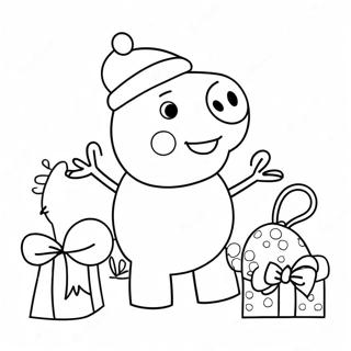 Peppa Pig With Santa Hat Coloring Page 7835-6368