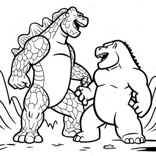 Godzilla Vs Kong Coloring Page 7854-6380