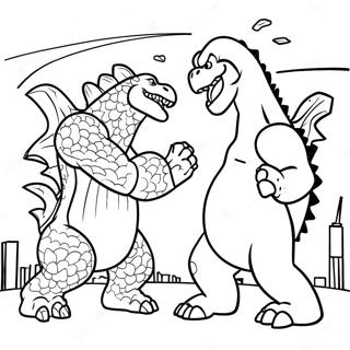 Epic Godzilla Vs Kong Battle Coloring Page 7855-6381