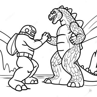 Epic Godzilla Vs Kong Battle Coloring Page 7855-6382