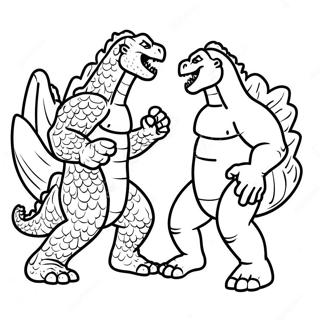 Epic Godzilla Vs Kong Battle Coloring Page 7855-6384