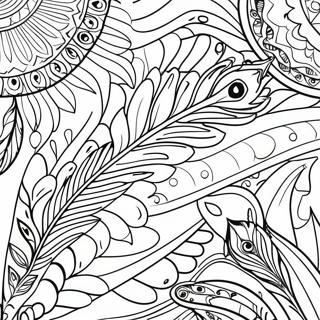 Colorful Feather Patterns Coloring Page 7865-6389