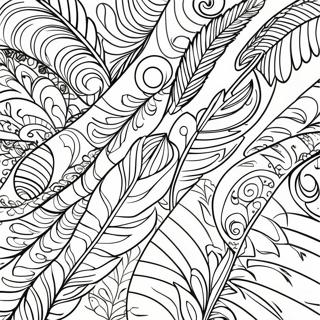 Colorful Feather Patterns Coloring Page 7865-6392