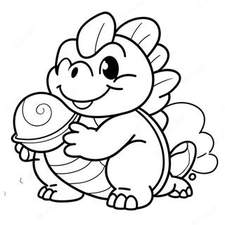 Cute Koopa With A Shell Coloring Page 7905-6423