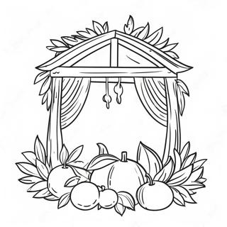 Colorful Sukkot Decorations Coloring Page 7915-6431