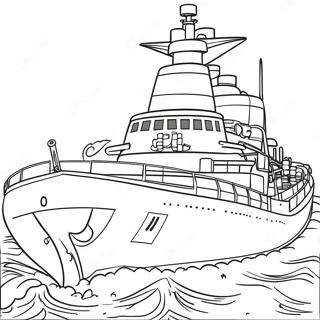 Classic Battleship In Action Coloring Page 7975-6477