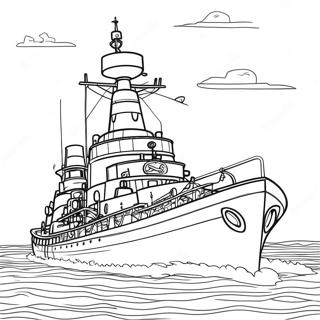 Classic Battleship In Action Coloring Page 7975-6478